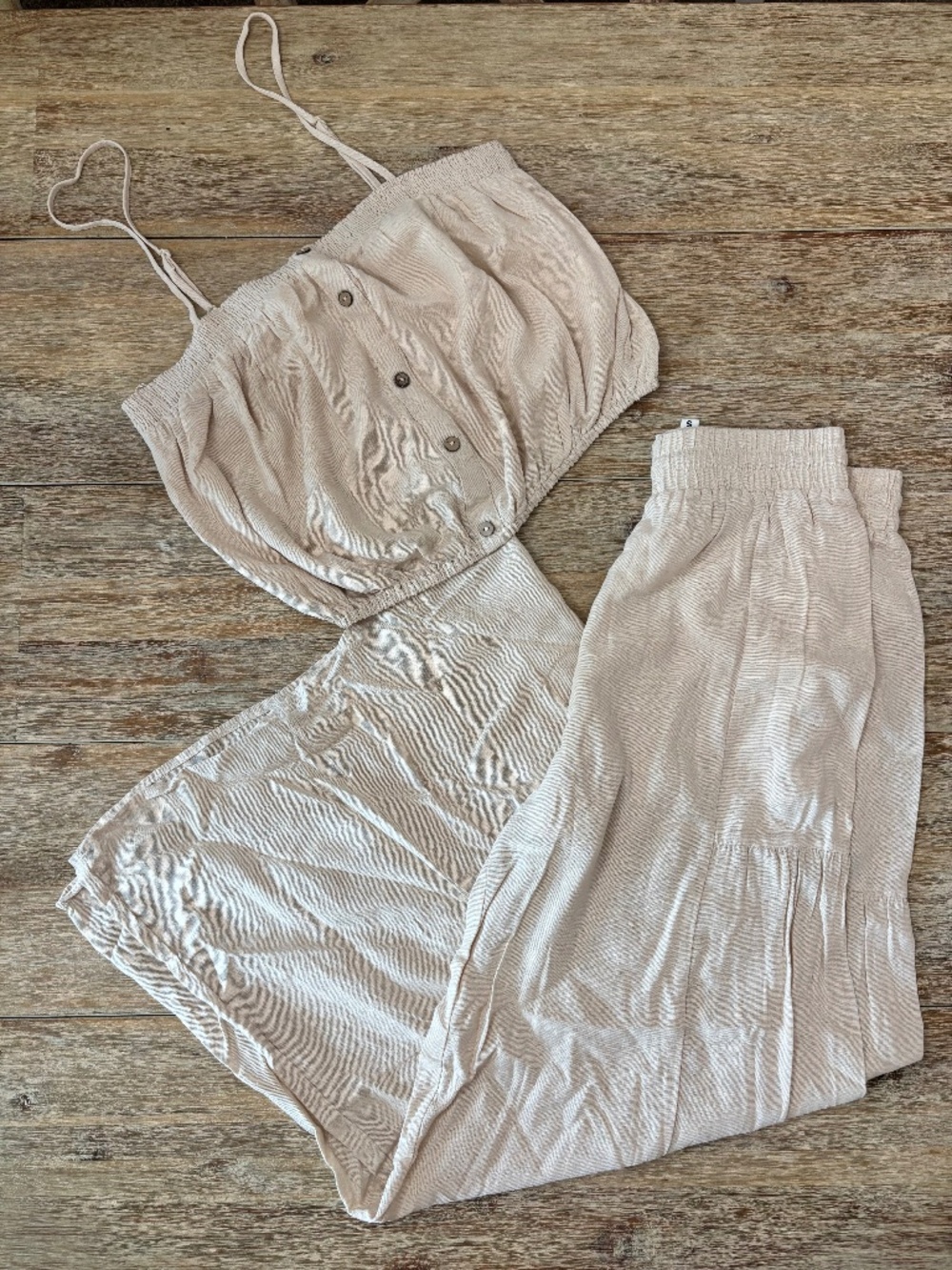 Neutral Cream Pants Set - Lightweight Flowing Women's Pants Set